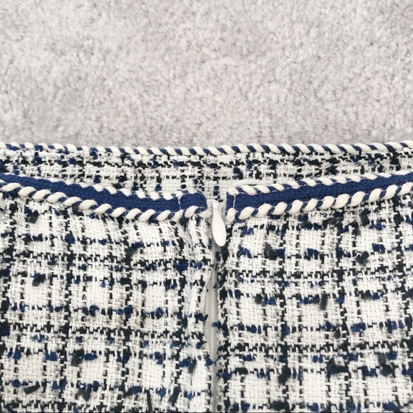 H&M Designer-look Raw Trim Tweed Plaid Skirt - Picture 3 of 8